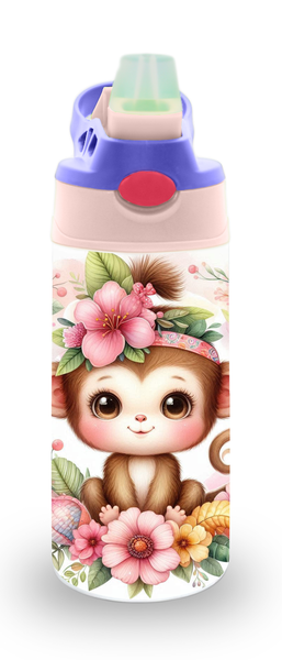 Girly Safari Animals Design 6 12oz Double walled Stainless Steel Bottle