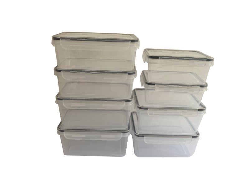 Melzware -8 Piece Airtight Plastic Food Storage Container Set