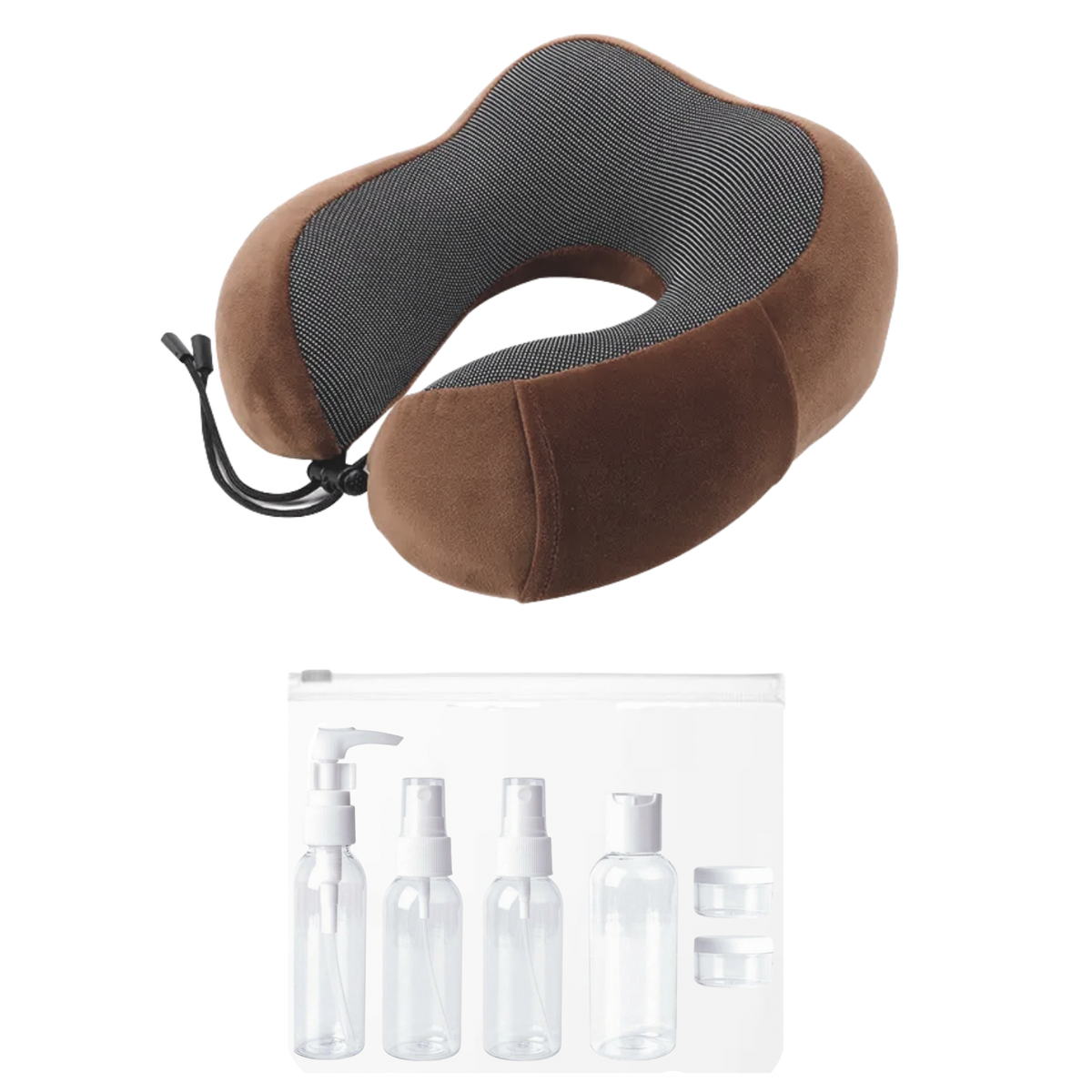 Premium Memory Foam Neck Pillow plus Travel Bottle Set Buy Online in