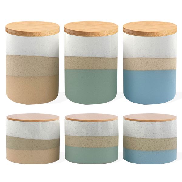 Storage Containers Set with Airtight Lid Coffee, Tea, Sugar, Spice - 6 Piece