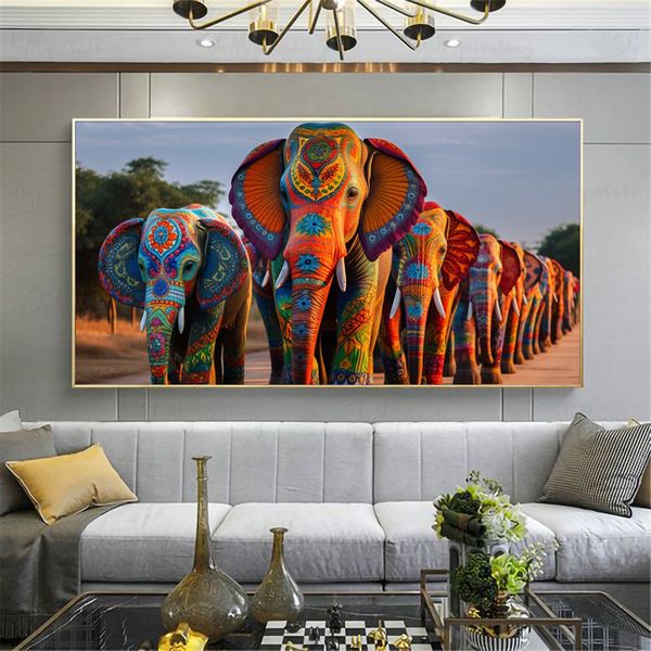 Canvas Wall Decor - Elephant Parade Colourful - 0562