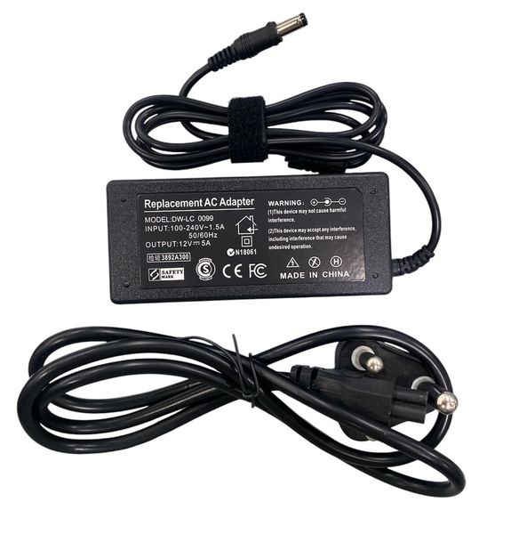 DW High Quality Repelacement Power Supply For Monitor 12V 5A 5.5x2.5-60W