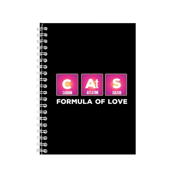 Cats Formula Of Love Notebook Pet Gift Idea Writing Book Notepad Pad 30
