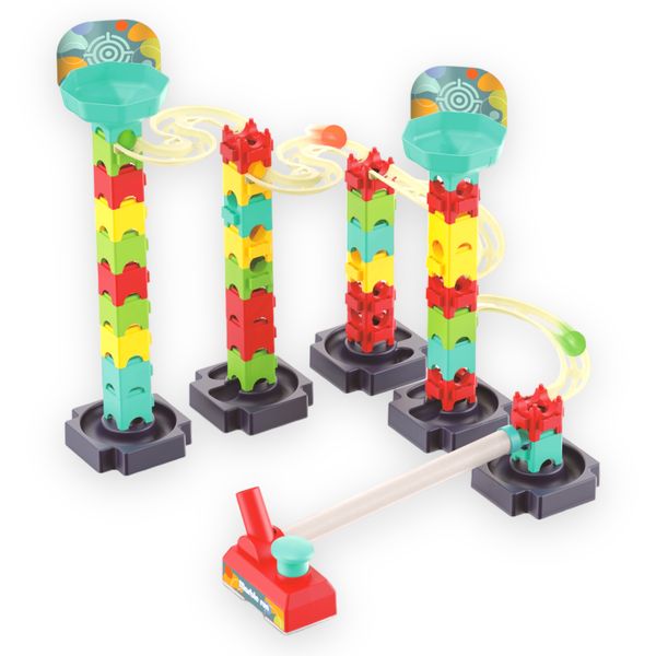 Marble Run Track Set - 58pc STEM Toy for Children - 58-Piece