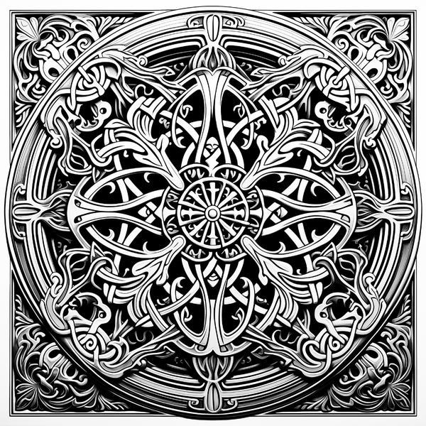 iColor Large Coloring Poster - Celtic Knotwork Mandala