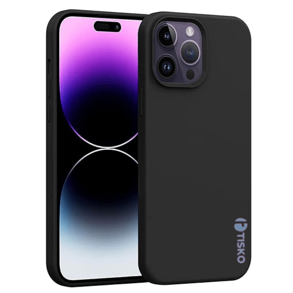 TISKO TPU Silicone Cover Case Compatible with iPhone 14 Pro - Black
