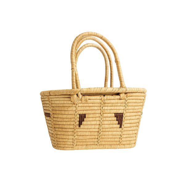 Handwoven Natural Picnic Basket with Lid