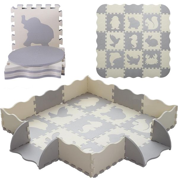 Foam Puzzle Play Mats for Kids 25Pcs Puzzle Floor Mat Play Pad with Fence