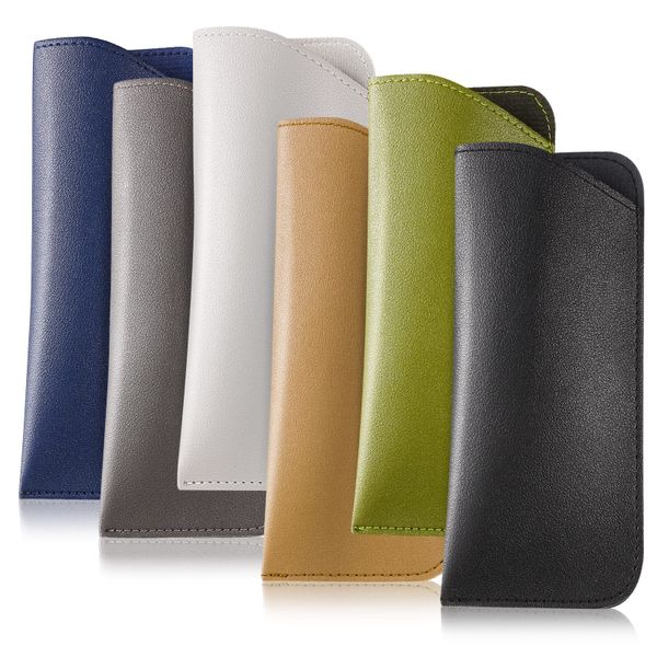 Soft Leather Portable Eyeglass Case - 6 Pack