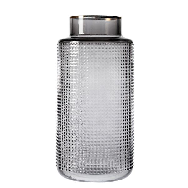 George &amp; Mason - Glass Ribbed Vase 14.5x14.5x30cm