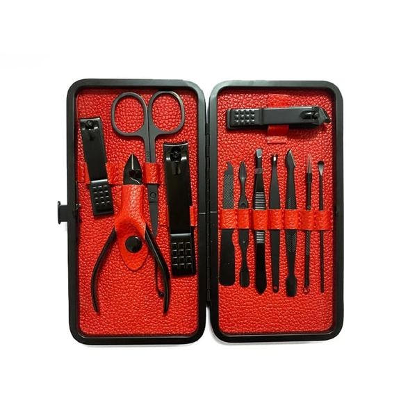 Lilhe 12 Piece Manicure &amp; Pedicure Set Nail Clipper Kit - Black