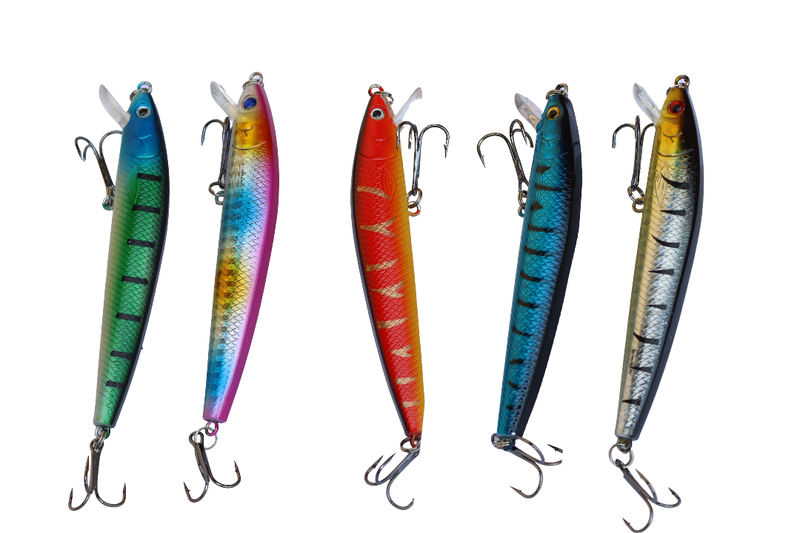 Swim Baits Rainbow Minnow Fishing Lure -Freshwater and Saltwater 5pcs