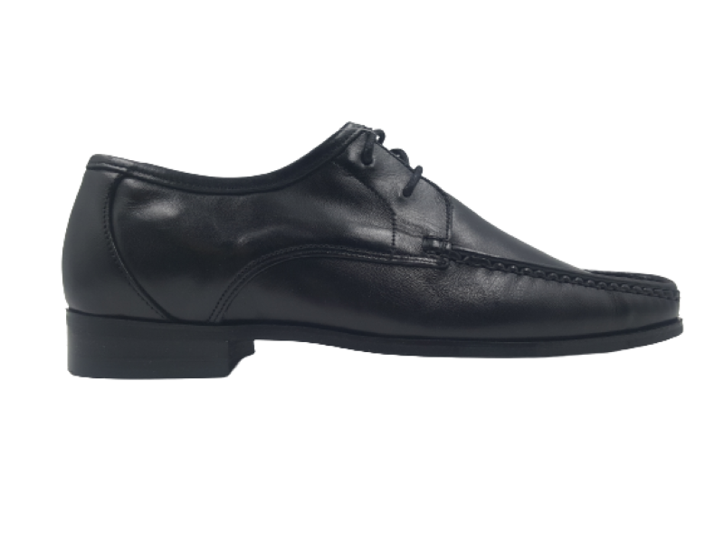 John Drake Men's Lace Up Leather Moccasin - 49360 - Black