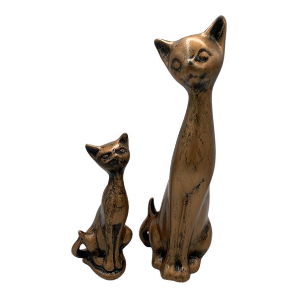 Decor Ornament Cat Sitting Big &amp; Small 2pc Set