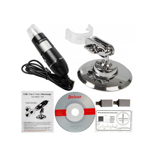 BDD 1000X USB Digital Microscope 8 LED High-Magnification Inspection Camera