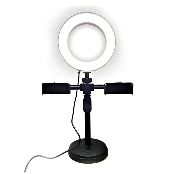 Universal 6 inch Tripod Fill Light Stand - Supports Dual Phones