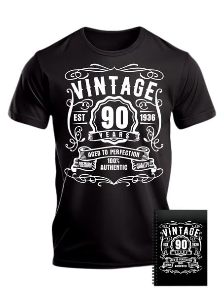 Vintage 90 Years Old Est 1936 Birthday Gift T-shirt