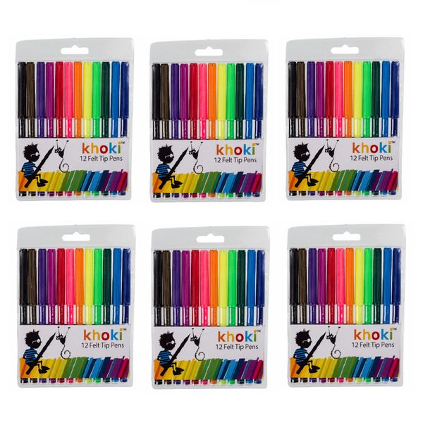 Felt Tip Pens In A Wallet (Pack of 6)
