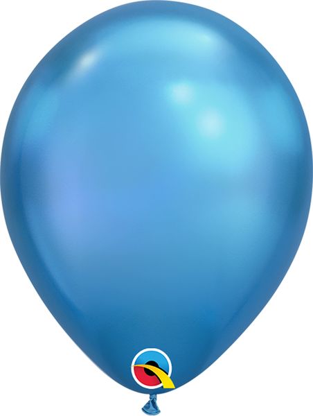 7 Inch Latex Rnd Chrome Blue Air Filled