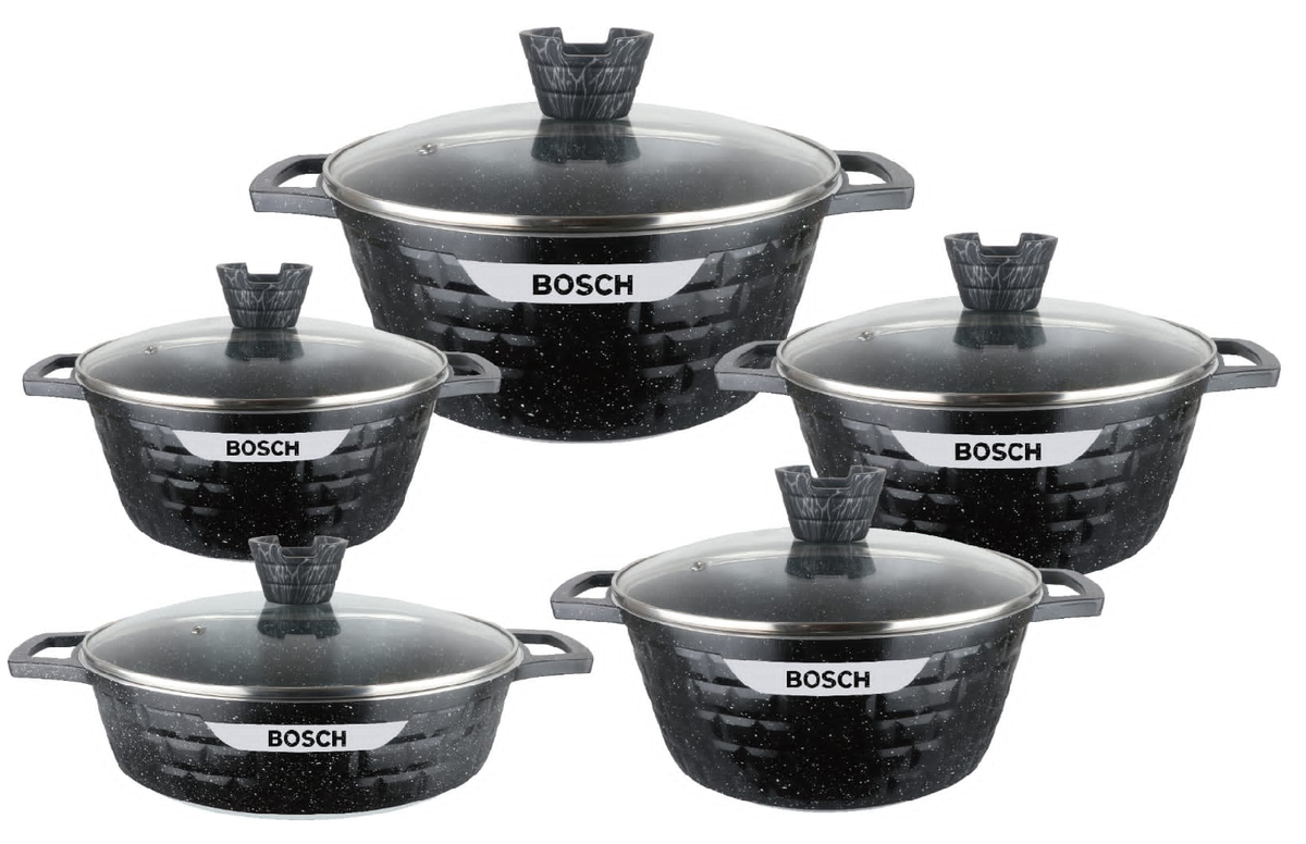 NonStick Granite Brick Design Ceramic Pots 10Piece Shop Today