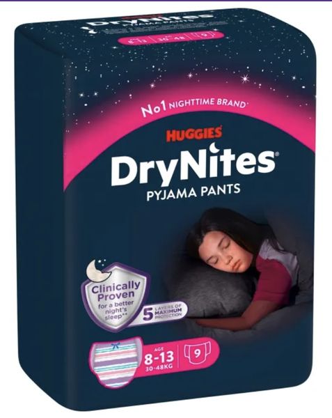 DryNites Pyjama Pants for Girls 8-13 Years- 18's