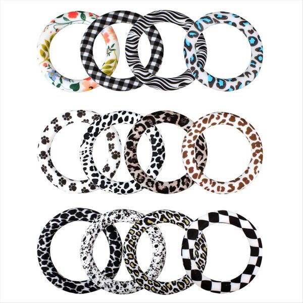 16 Pcs Silicone Beadable O Rings Silicone Loop with 2 Holes 65Mm