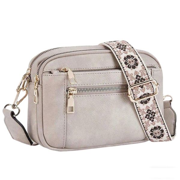 Small Crossbody Bag for Women with Wide Strap and Multi Pockets