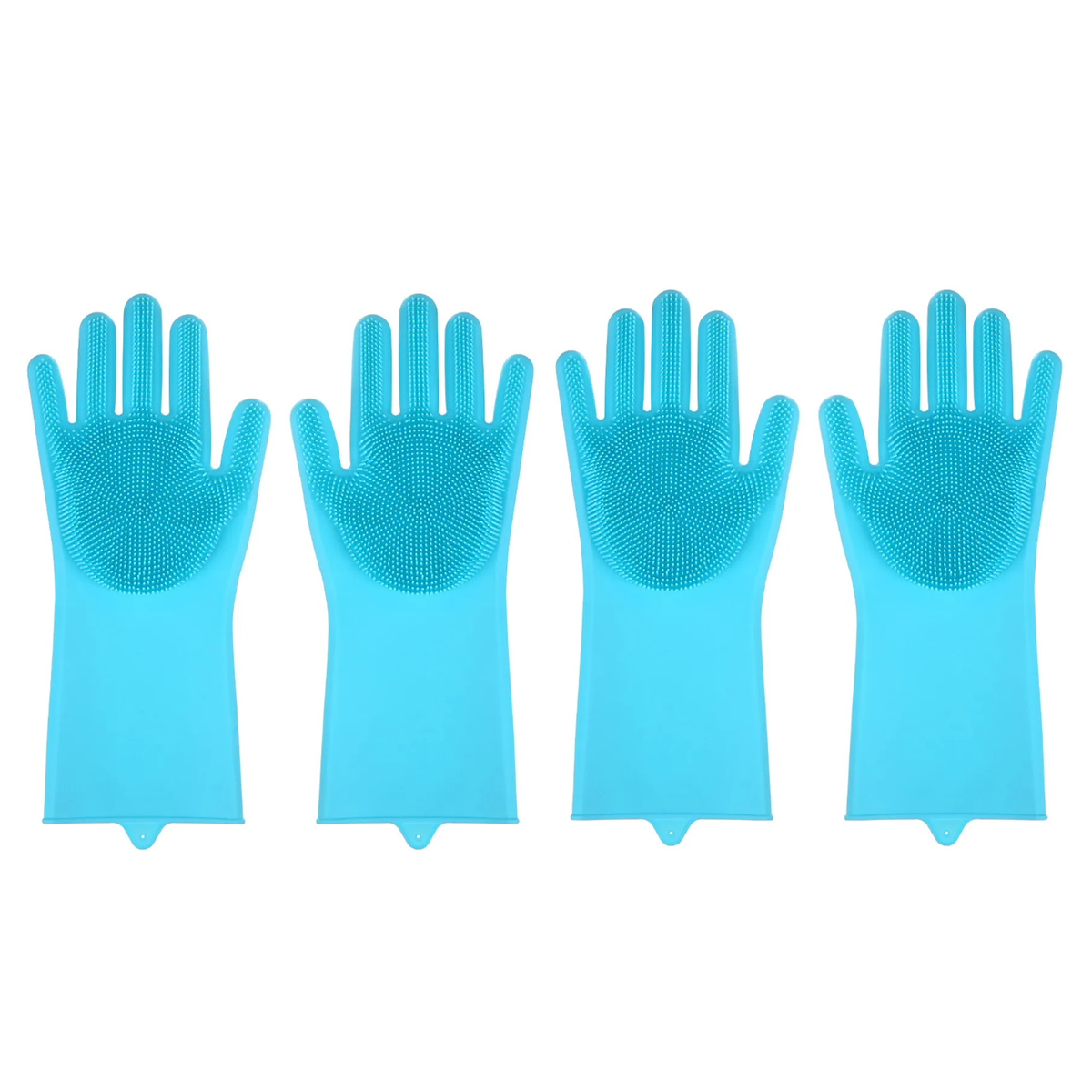 Set of 2 BPA Free Silicone Bristle Dishwashing Gloves 4 Pieces
