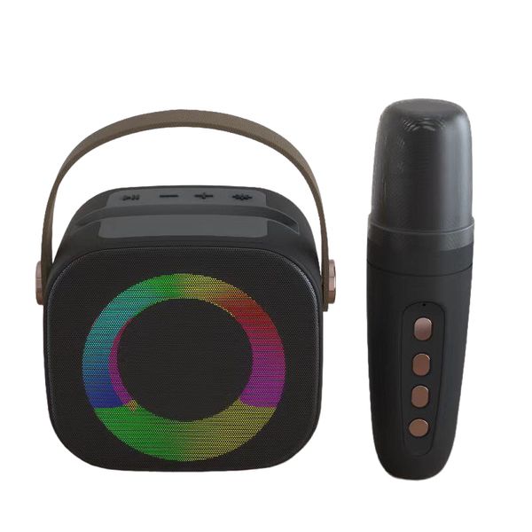 Mini Portable Wireless Bluetooth Speaker With Karaoke Microphone RGB Light