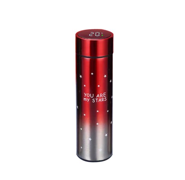 Vacuum Flask with LED Temperature Display 500ml - Red