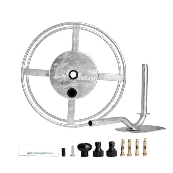 Hose Reel Steel Wall Mount 50M Galvanised Excluding Hosepipe