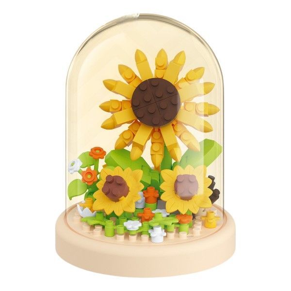 170 Pieces Eternal Sunflower Dome Building Blocks Set - Yellow