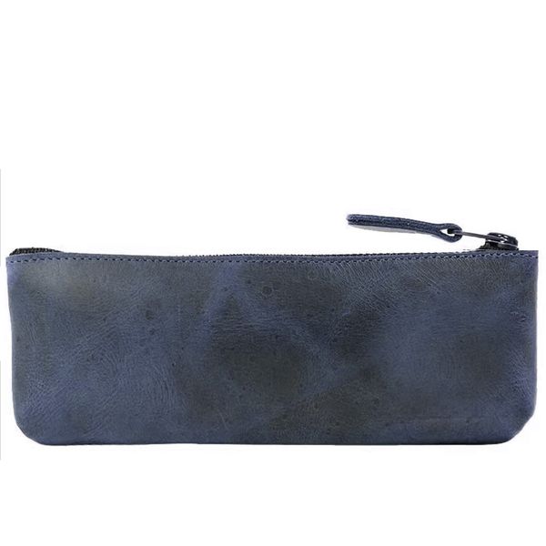 Genuine Leather Pencil Zipper Bag