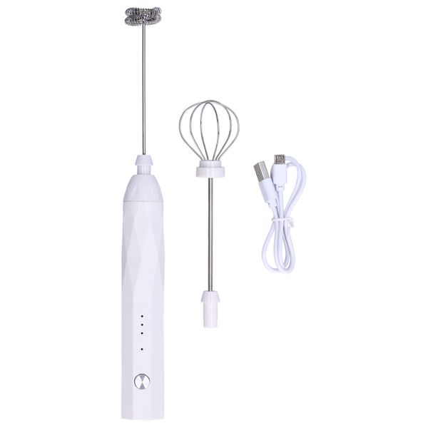 Hand Frother 3 Levels Adjustable Low Noise Professional Coffee Mixer White