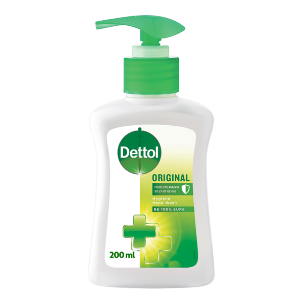 Dettol 200ml, Hygiene Liquid Hand Wash, Pump, Original