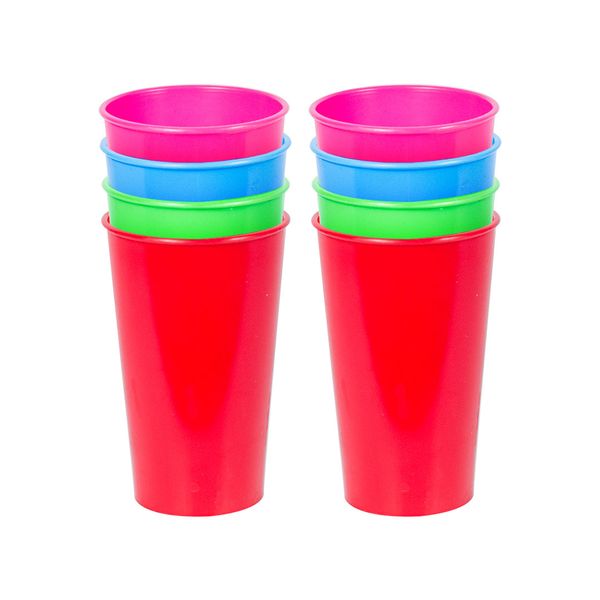 LUMOSS - Funky Colours Plastic Tumbler - 250ml - 8-Pack