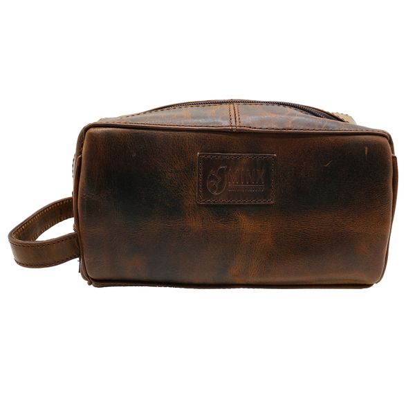 Minx Genuine Leather Classic Toiletry Bag