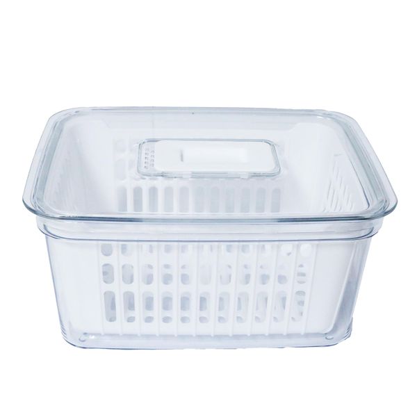 Excellent Houseware Fridge Container with Drainer Basket and Vent- 1600ML