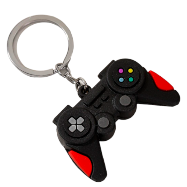 High Quality Mini Game Controller Charm Keychain - Black