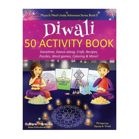 Diwali 50 Activity Book: Storytime, Dance-along, Craft, Recipes, Puzzles, Word games, Coloring & More! Image