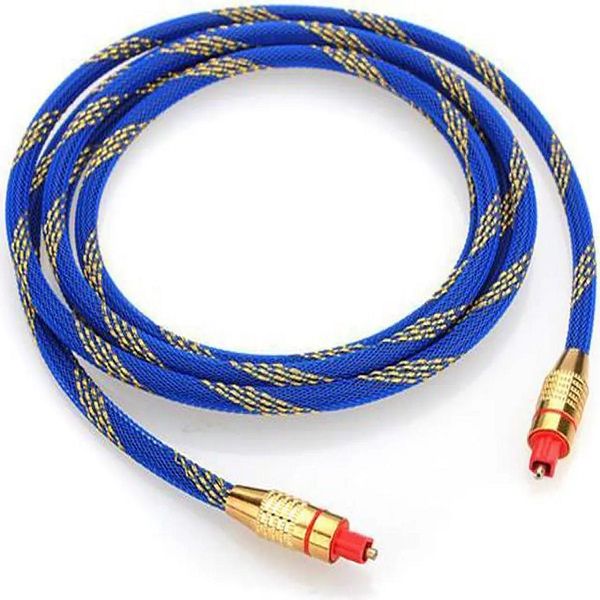 Strong Blue Mesh OD6.0 Gold Plated Fiber Toslink Optical Audio Cable 5m