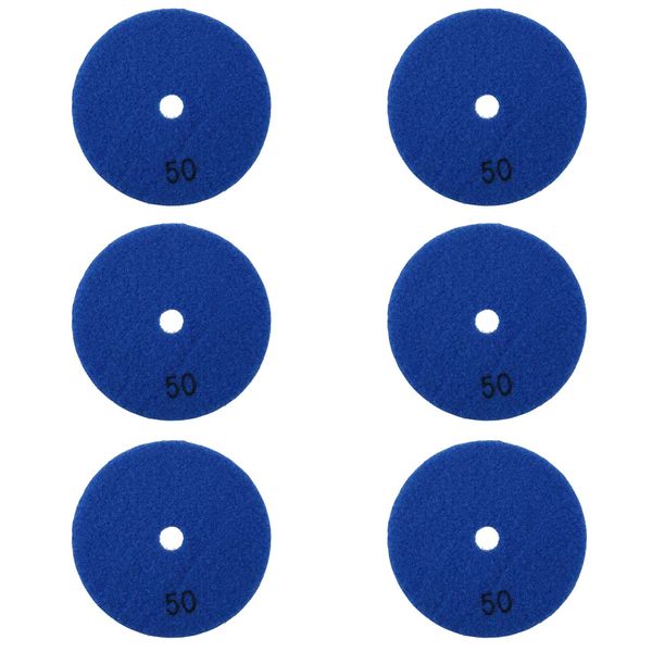 6 Pcs 4 Inch /100 Mm Grit 50 Diamond Dry Polishing Pad Granite Marble Flexi