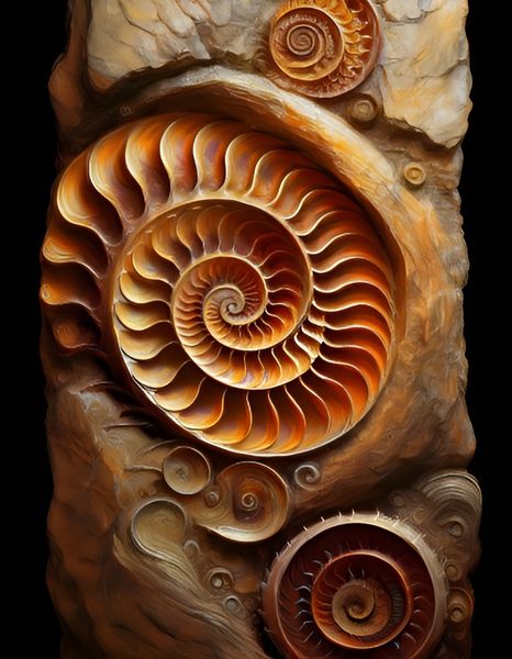 Canvas Wall Art Home Decor - Ammonite Fossil