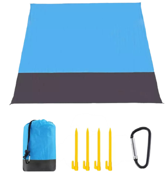Portable Waterproof Beach Blanket Mat - Blue