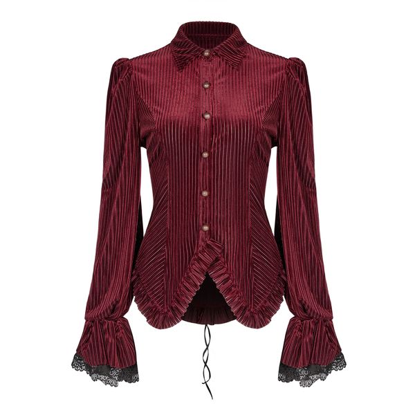PUNK RAVE Gothic Dark Grain Velvet Shirt