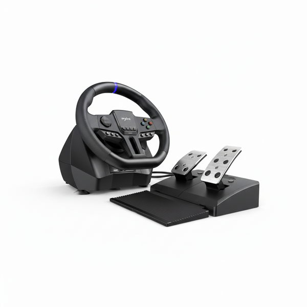 PXN V900 Gen2 Racing Steering Wheel with 2 Pedals and Vibration Feedback