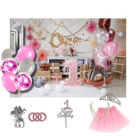 Girls 1st Birthday Cake Smash Backdrop with Party Decorations and Outfit |  Buy Online in South Africa 