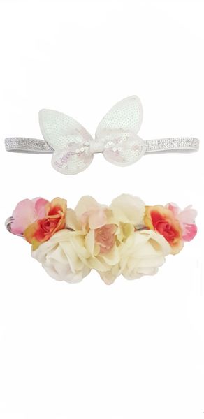 Headband Set - Spring Flower &amp; Butterfly Bow