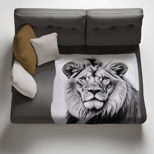 Regal Majesty Lion Light Weight Fleece Blanket by Nathan Pieterse