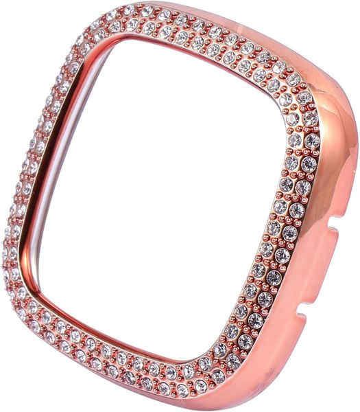 Electroplated Rose Gold Smart Watch Case with Crystals Compatible with Sen
